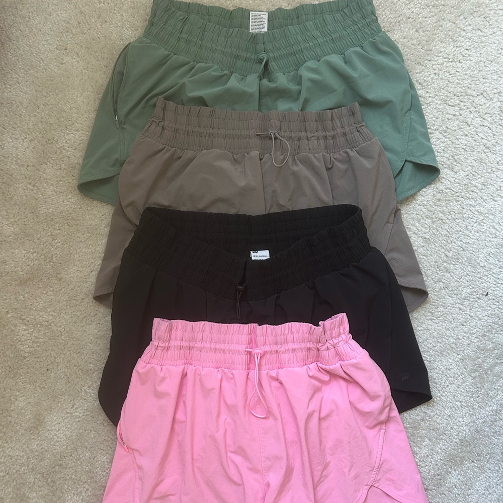 All in motion shorts- 4 pairs size large